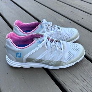 FootJoy Sport SL White Grey Pink Spikeless Golf Shoes #98027 | Women’s Size 6.5